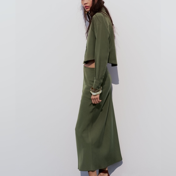 ZARA LYOCELL CROPPED SHIRT - Picture 4 of 9